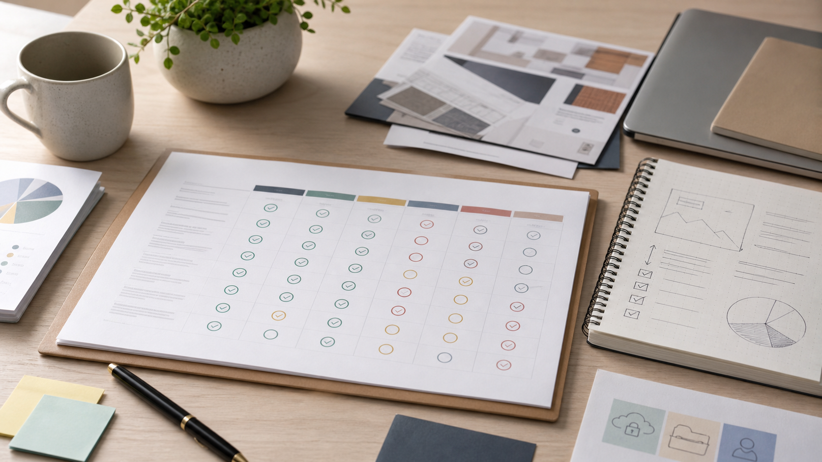 Small business web design agency scorecard with ownership notes