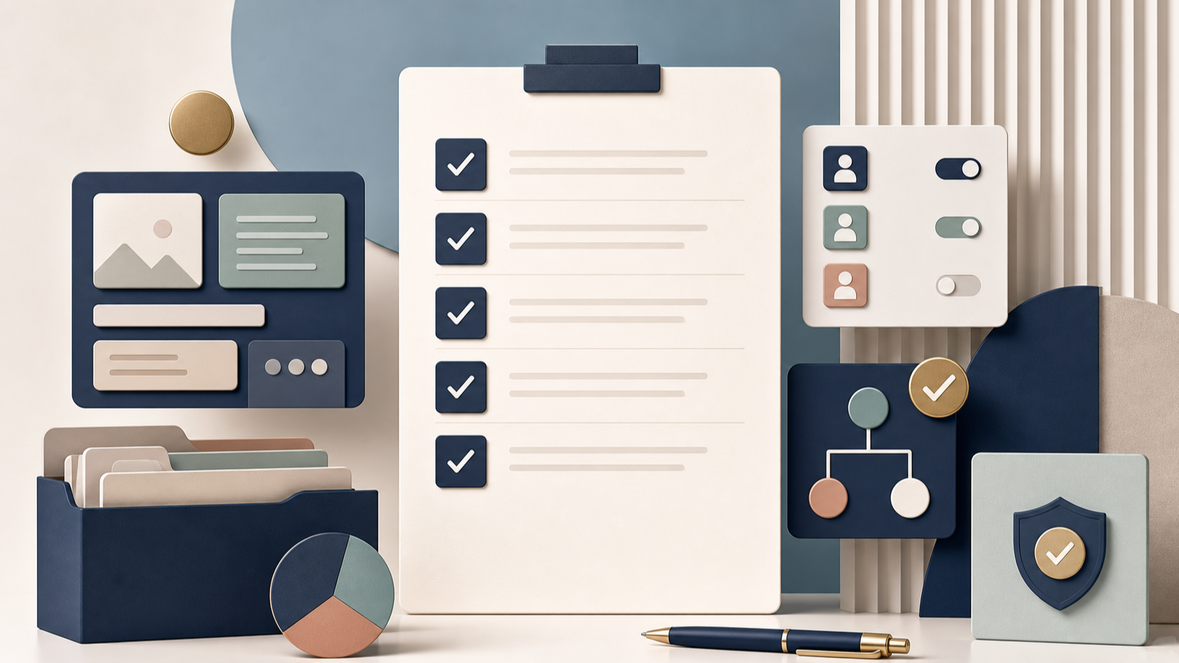 Marketing team CMS handoff checklist with components and permissions