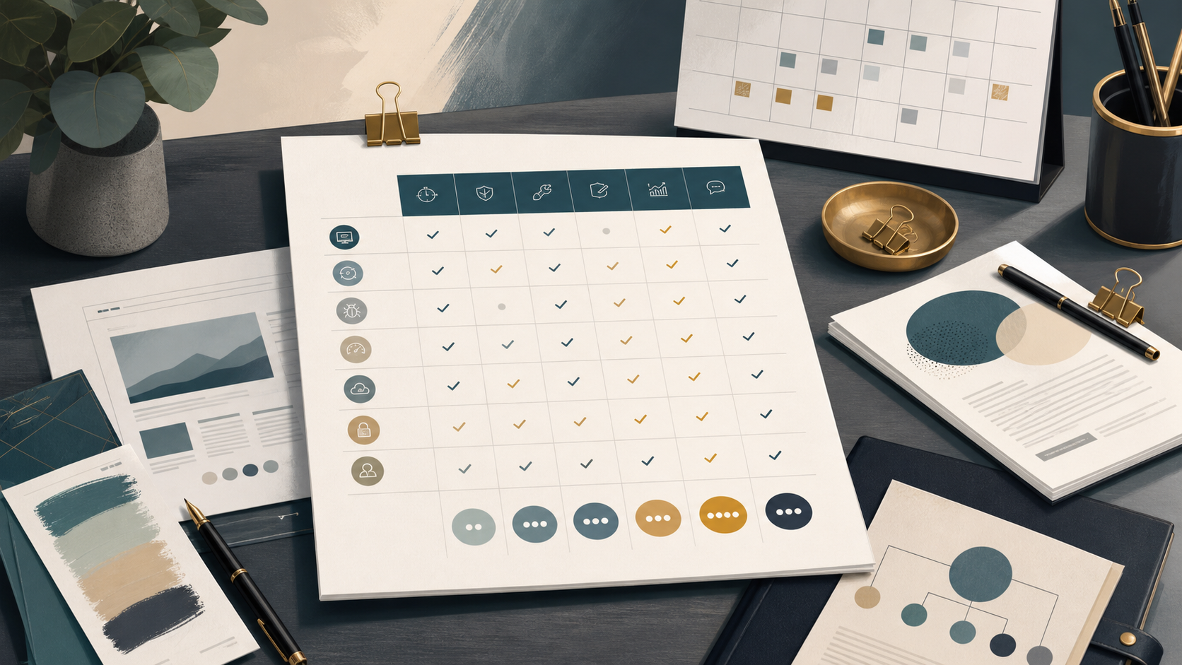 Web design retainer pricing checklist with monthly support categories