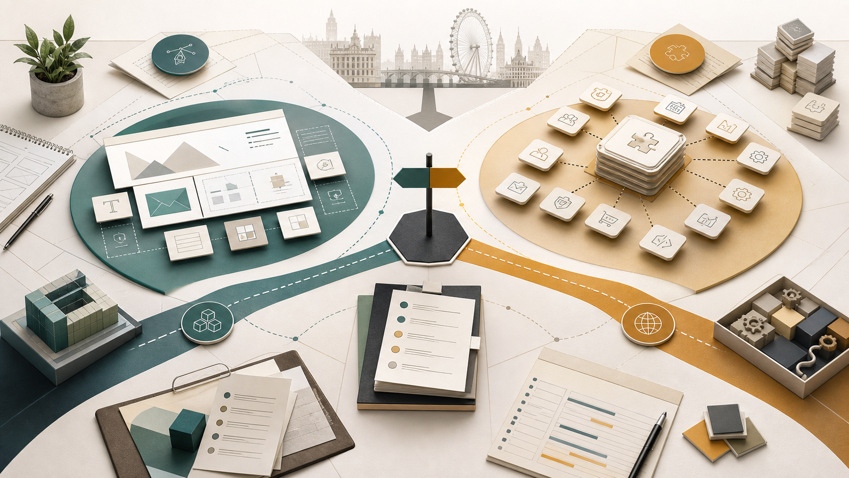 Decision map comparing visual CMS control and WordPress ecosystem depth
