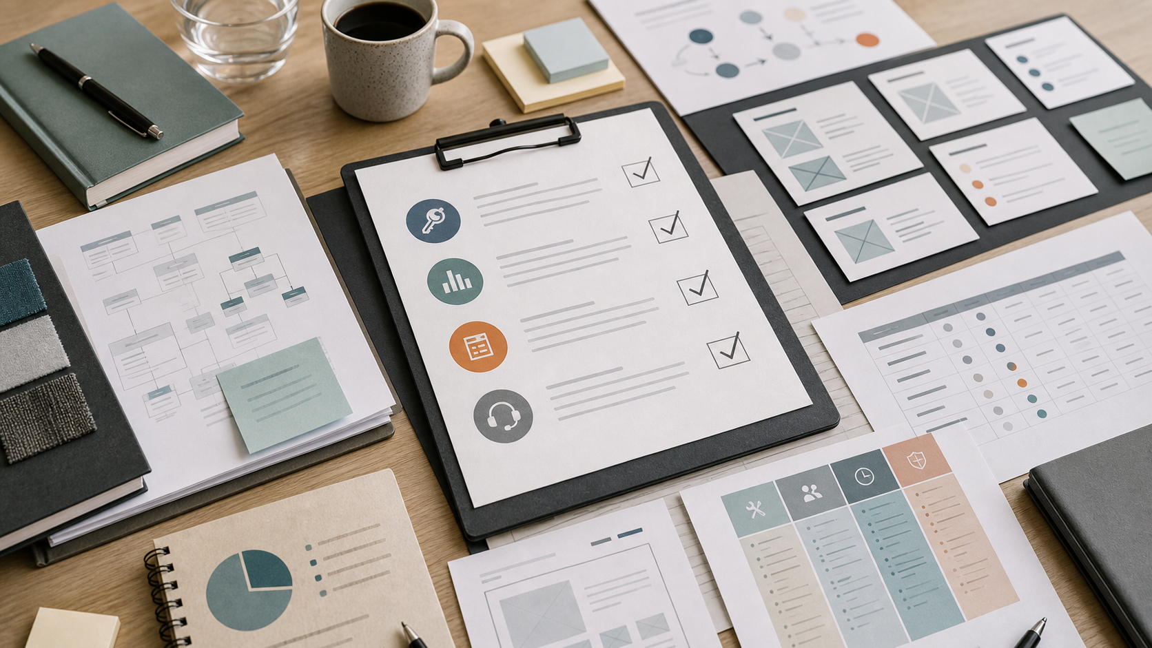 Website brief handoff checklist covering access, analytics, forms, and support