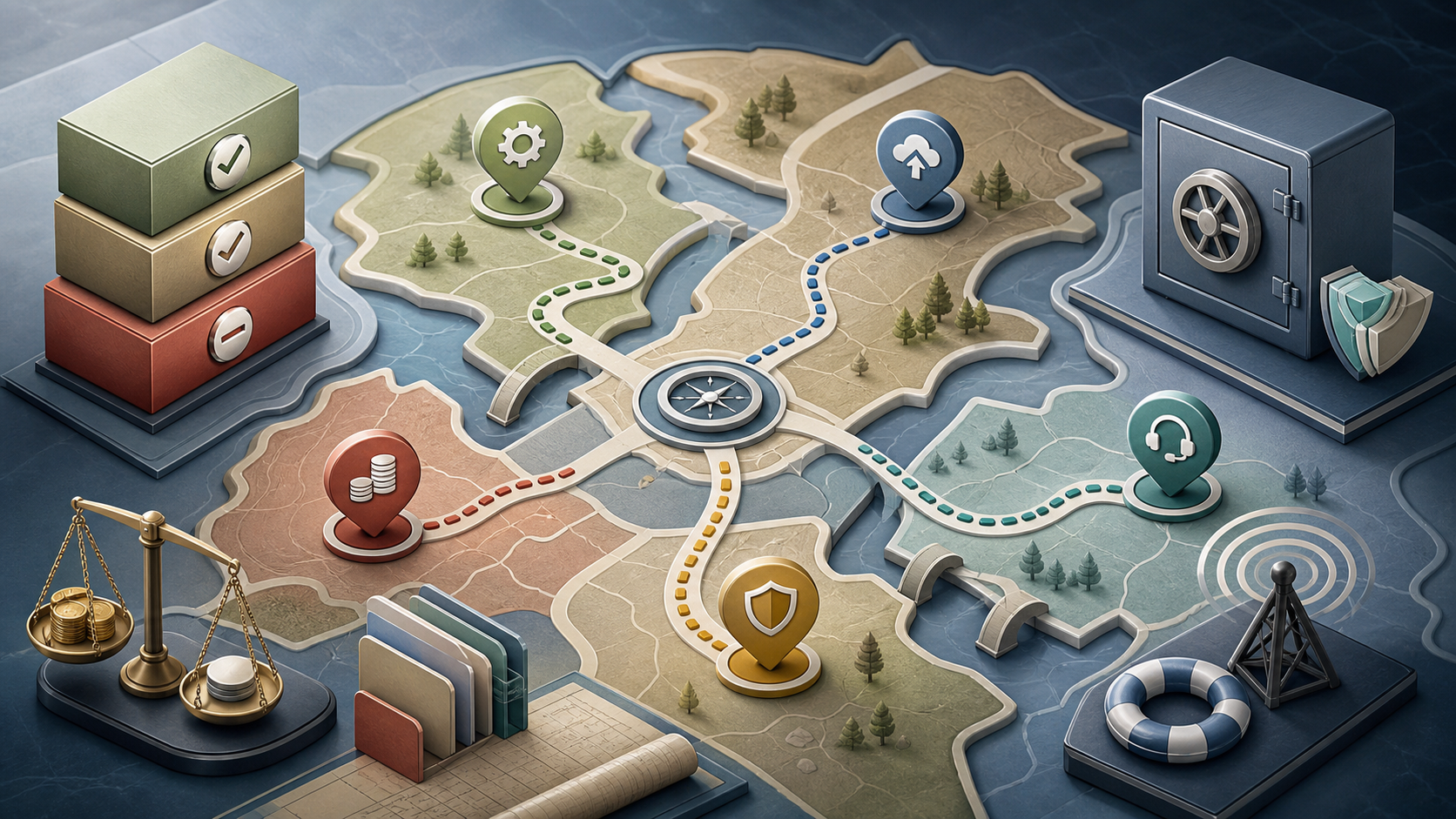 Maintenance package budget map with updates, backups, and support